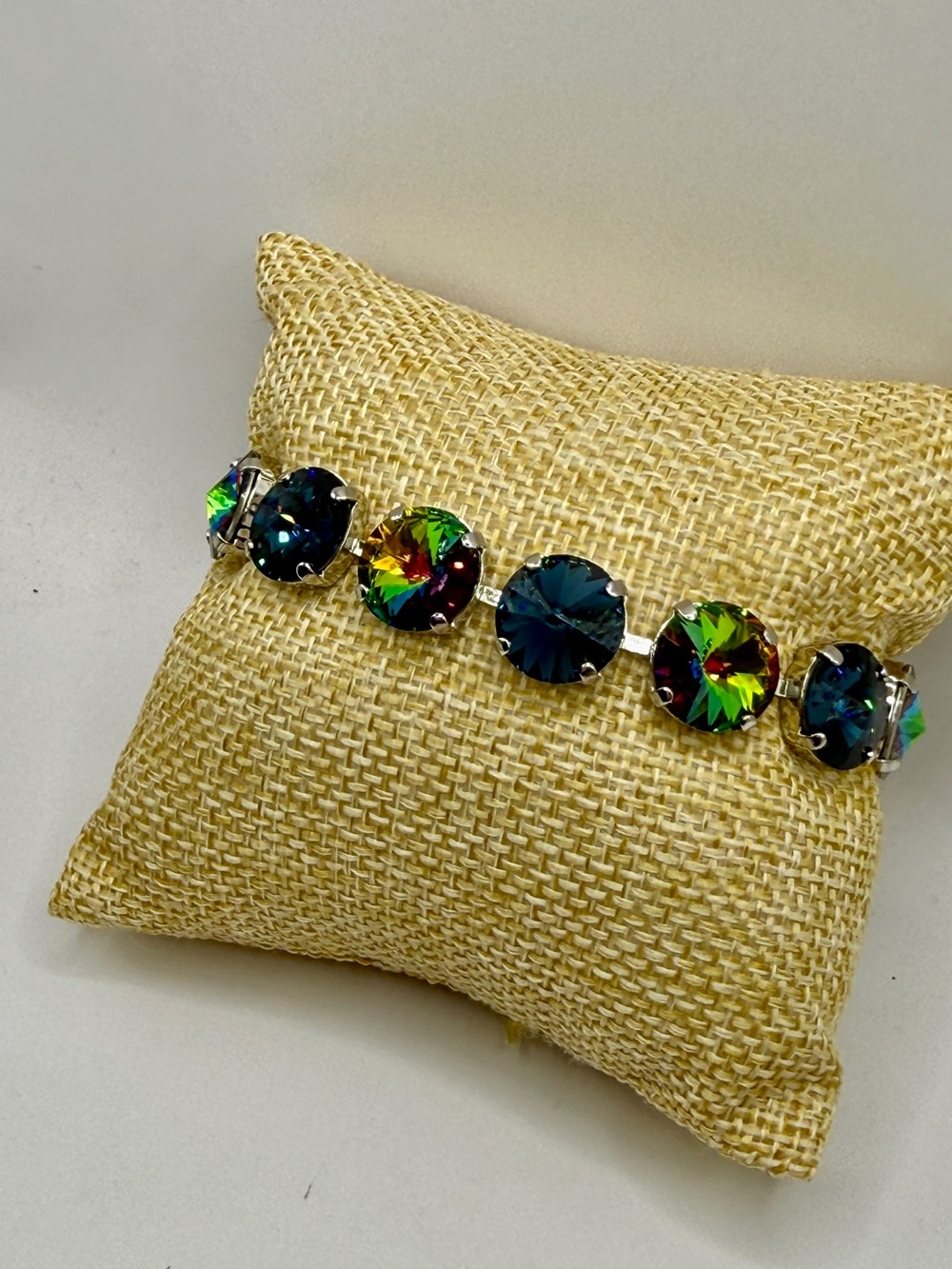 Multicolor Crystal Rivoli Bracelet - Round Sparkling Stones